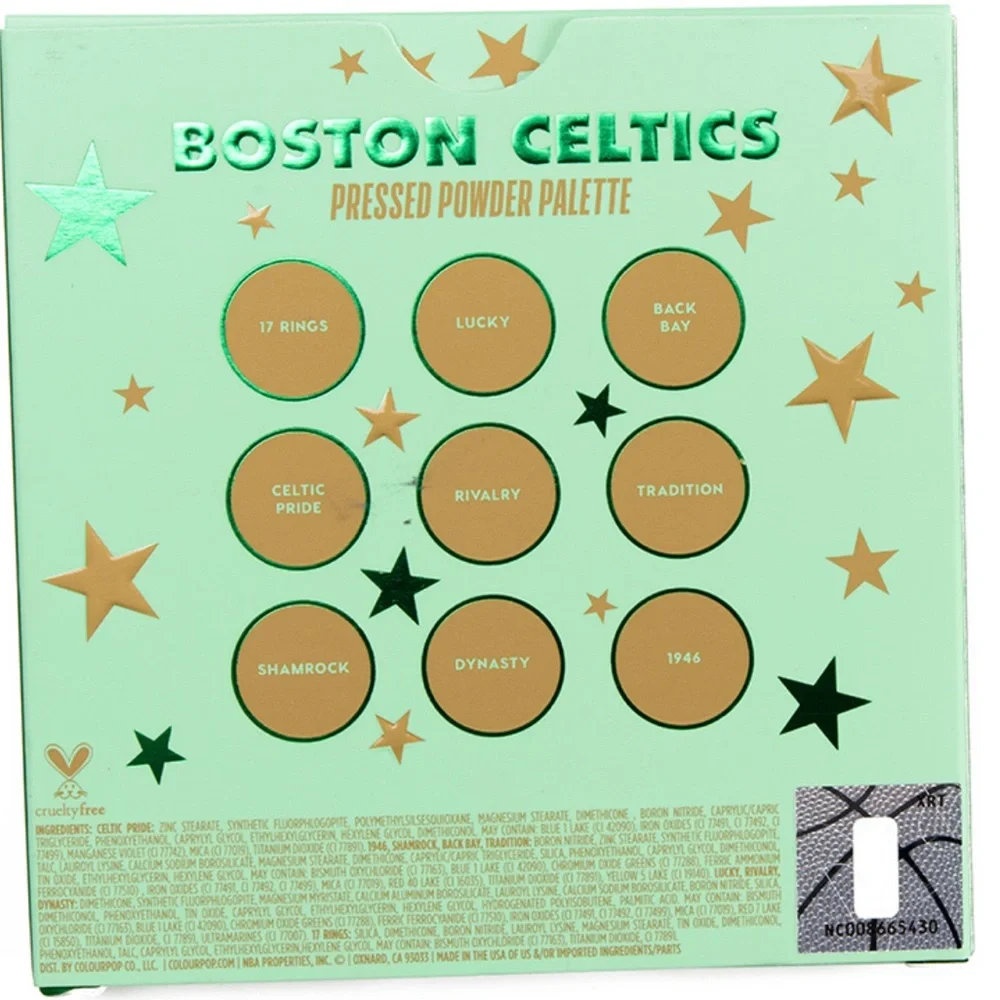ColourPop x NBA Boston Celtics Eyeshadow Palette LE NIB